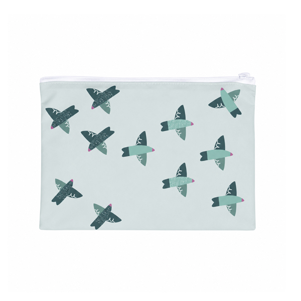 Lilybum Mini Wetbag Birds – Wipes Bag (18,5 × 15 cm)
