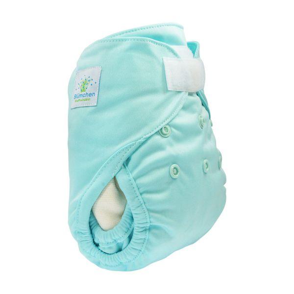 Blümchen Overbroekje Lichtblauw Newborn (3–7 kg) – Klittenband