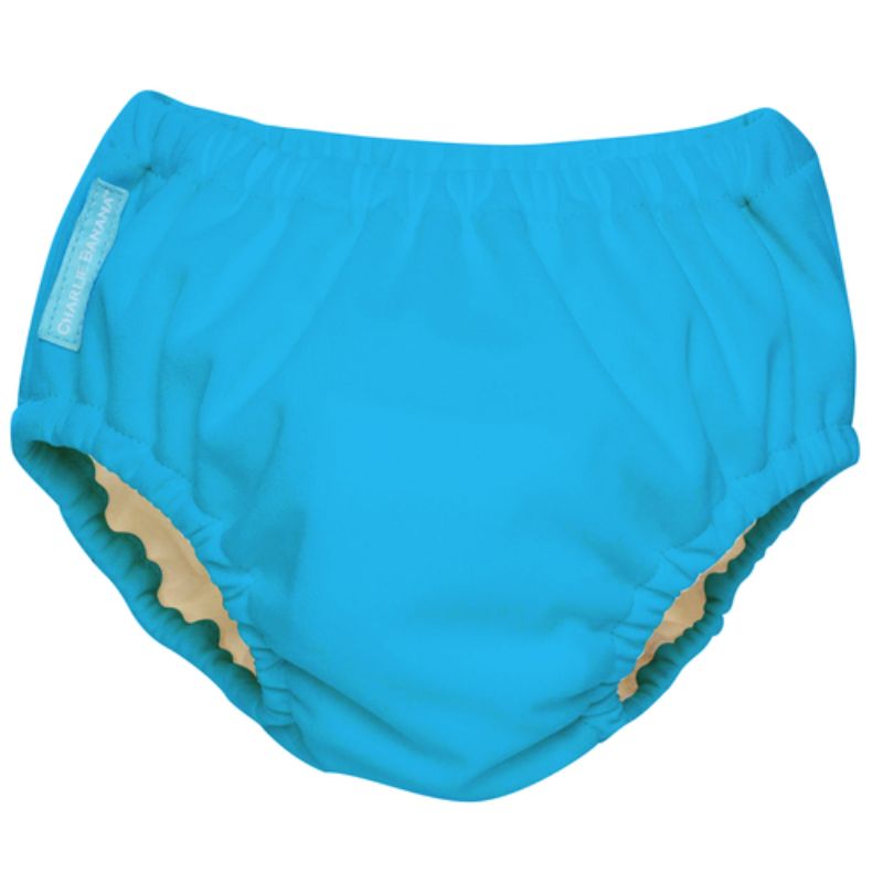 Charlie Banana 2-in-1 Zwemluier en Oefenbroekje- Rood witte strepen - Maat L (9-12 kilo)