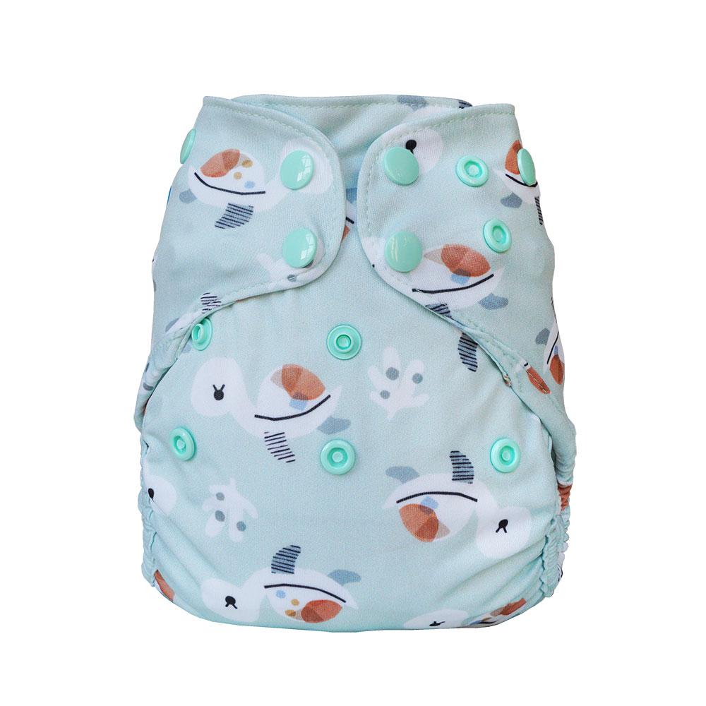 Blümchen OneSize Overbroekje Turquoise (4–15 kg) – Drukknoopjes