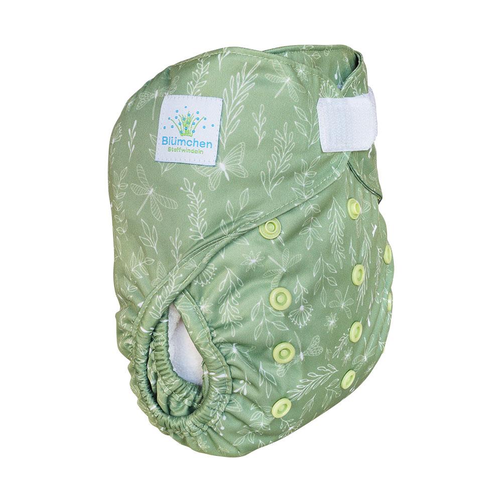 Blümchen Overbroekje Natural Moss OneSize (4–15 kg) – Klittenband