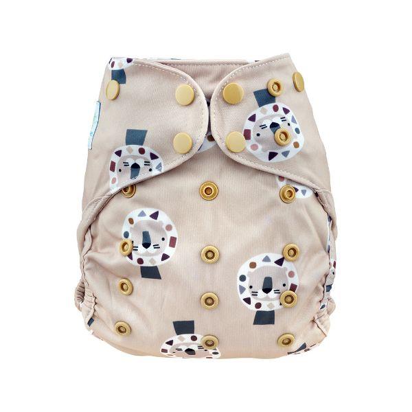 Blümchen Alles-in-Twee luier - ECO Shell Cozy Lion - OneSize (4-15 kilo), Drukknoopjes 