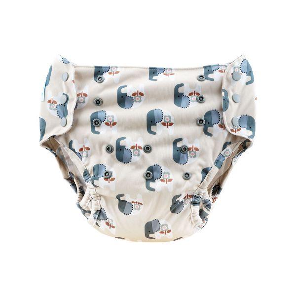Blümchen Alles-in-Twee luier - ECO Shell Cozy Elephant - XL (10-20 kilo), Drukknoopjes