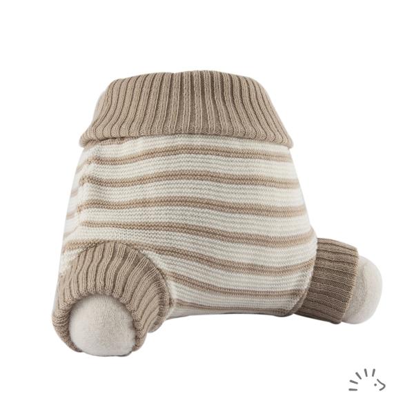 Popolini Wolbroek Beige-Ecru gestreept - 98/104 