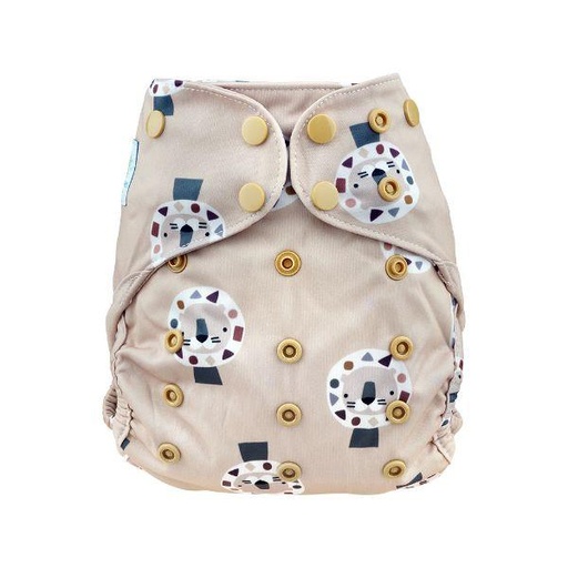 [BB-63920] Blümchen Alles-in-Twee luier - ECO Shell Cozy Lion - OneSize (4-15 kilo), Drukknoopjes 