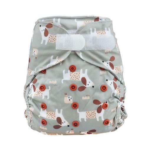 [BB-63932] Blümchen Alles-in-Twee luier - ECO Shell Cozy Dog - OneSize (4-15 kilo), Klittenband