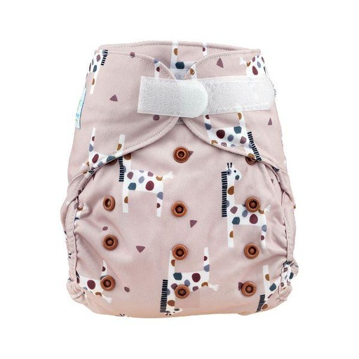 [BB-63935] Blümchen Alles-in-Twee luier - ECO Shell Cozy Giraffe - OneSize (4-15 kilo), Klittenband 