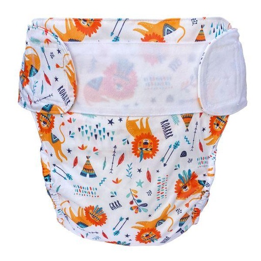 [BB-51153] Blümchen Alles-in-Twee luier - ECO Shell Slaperige Leeuw - XL (10-20 kilo), Klittenband