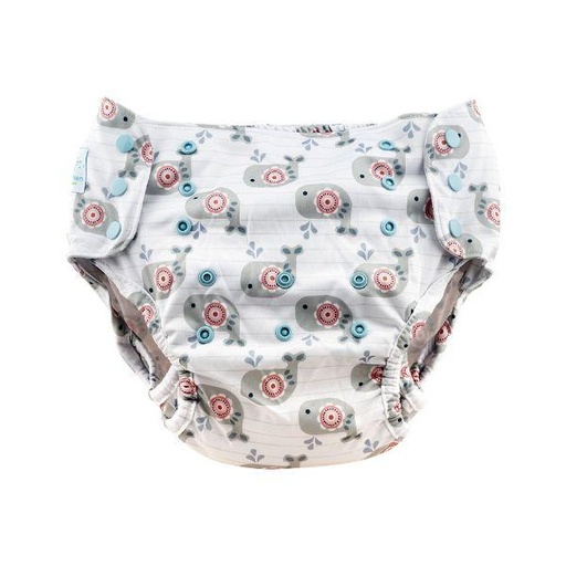 [BB-63924] Blümchen Alles-in-Twee luier - ECO Shell Cozy Whale - XL (10-20 kilo), Drukknoopjes 