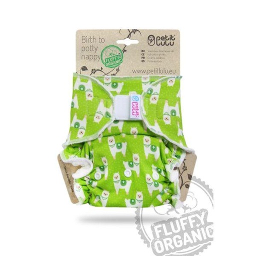 [BB-55104] Petit Lulu Fluffy Organic Maxi Night - Alpacas Klittenbandsluiting