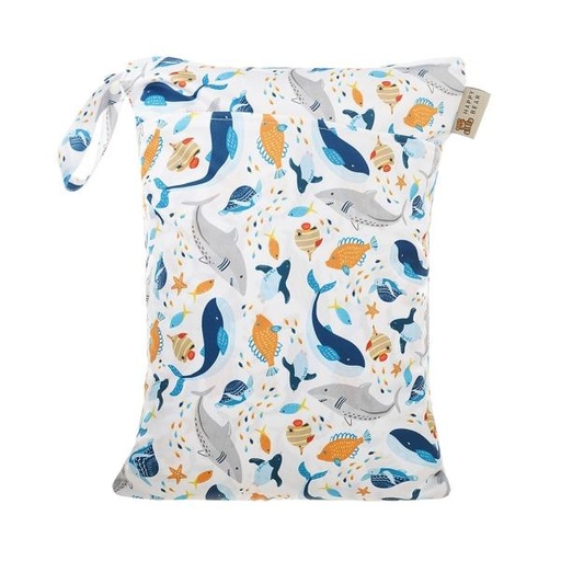 [BB-64958] HappyBear Wetbag – Sea Animals | Waterdichte tas voor luiers & zwemspullen