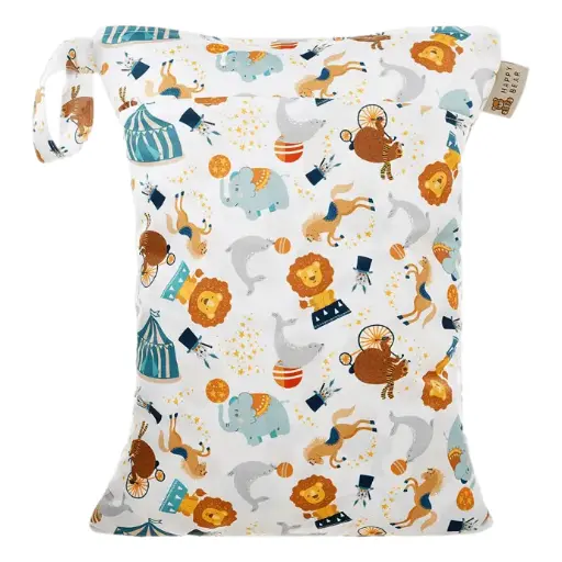 [BA-2026-00024] HappyBear Wetbag – Circus | Waterdichte tas voor luiers & zwemspullen