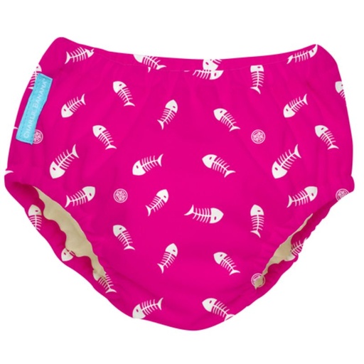 [BB-45764] Charlie Banana 2-in-1 Zwemluier en Oefenbroekje- Fish Sticks on Hot Pink - Maat M (7-9 kilo)