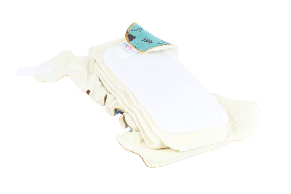 Petit Lulu Maxi Night Nappy Creme Terry Groene Ster 1