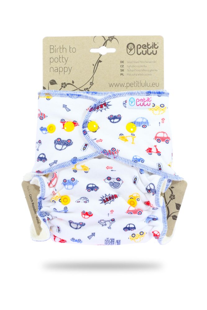 Petit Lulu Autootjes wit (Cars On White)- OneSize