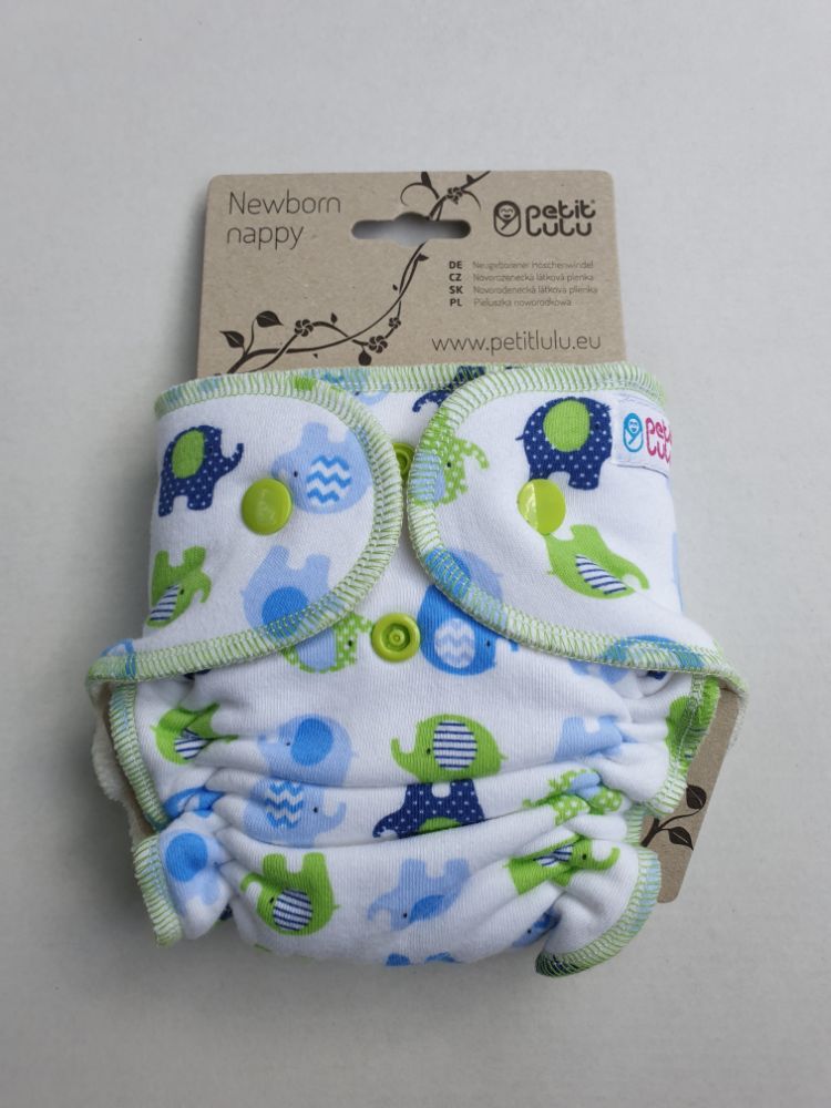 Petit Lulu Olifantjes blauw groen (Elephants) Newborn