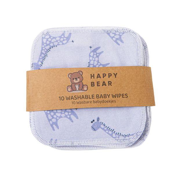 HappyBear Babydoekjes - Set van 10 - Blue Giraffe