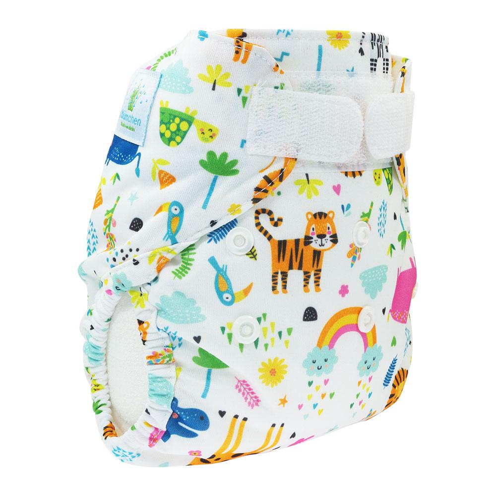 Blümchen Overbroekje Slimfit | One Size 4-15 kg | Klittenband | Zoo