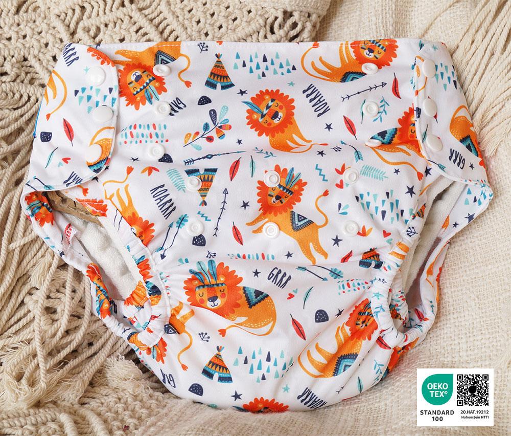 Blümchen Alles-in-Twee luier - ECO Shell Slaperige Leeuw - XL (10-20 kilo), Klittenband 