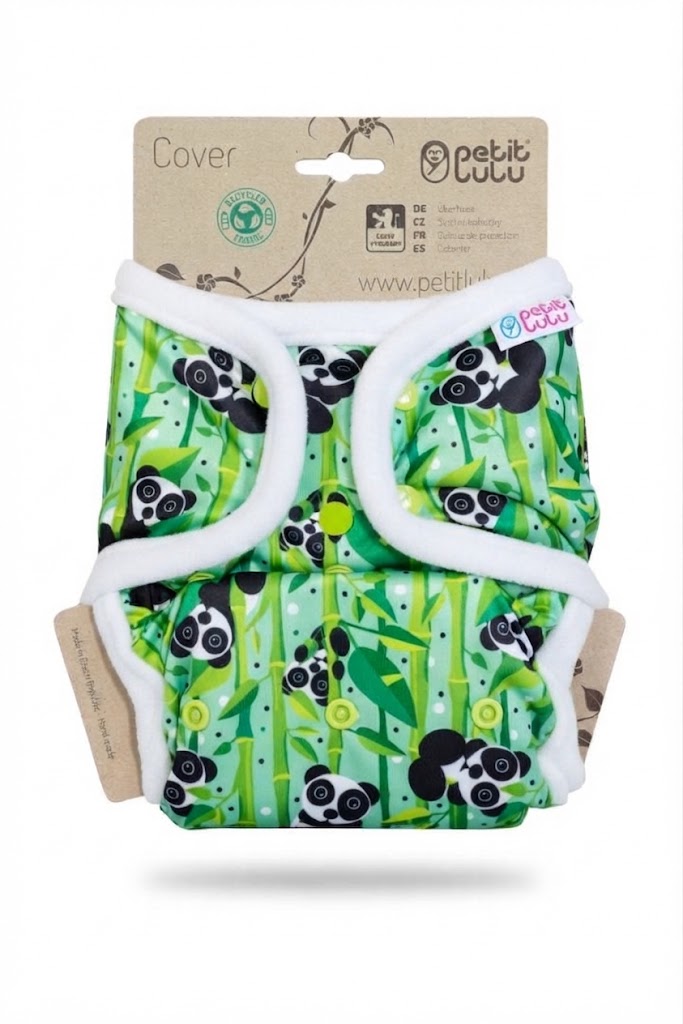 Petit Lulu Prefold Cover OneSize- Panda Bears