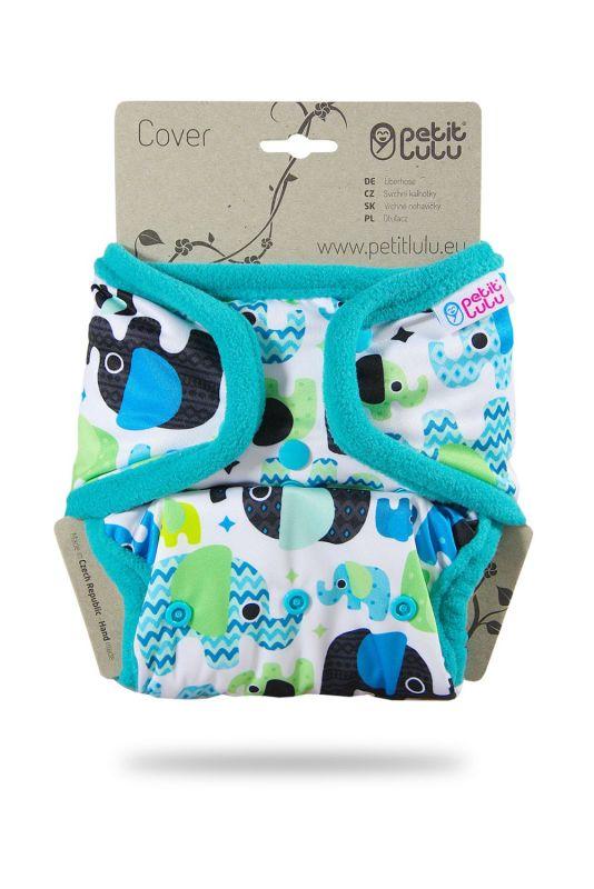 Petit Lulu Overbroekje Baby Olifant Blauw (Elephant) OneSize Drukknoopjes