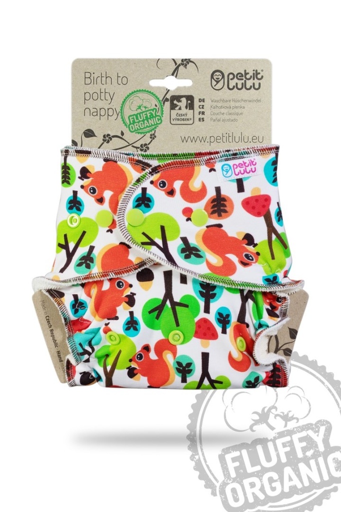 Petit Lulu Fluffy Organic Maxi Night - Squirrels