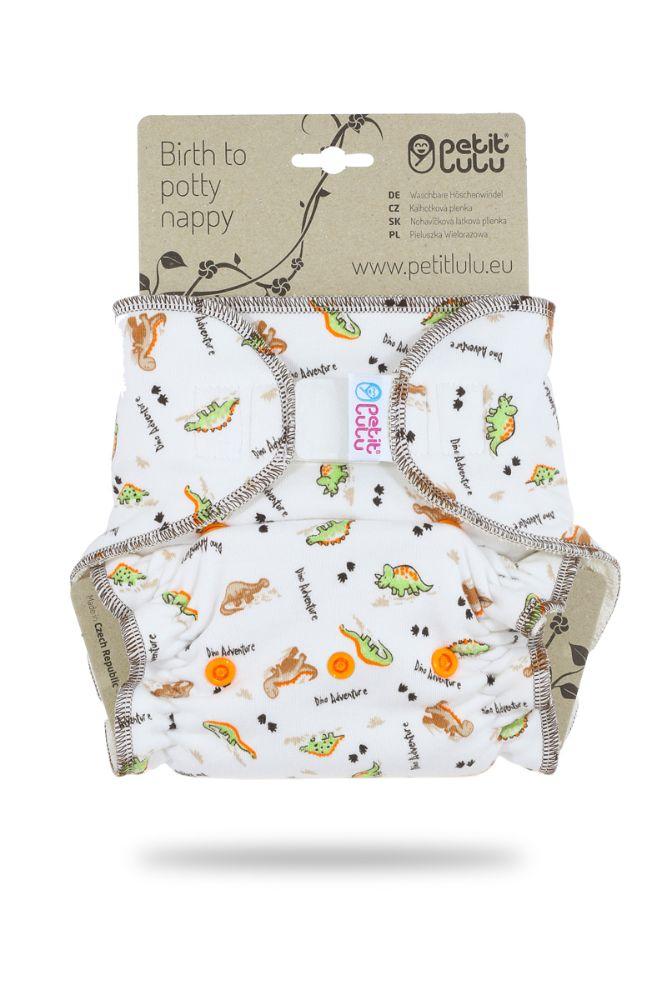 Petit Lulu Voorgevormde luier OneSize – Dino’s – Klittenband