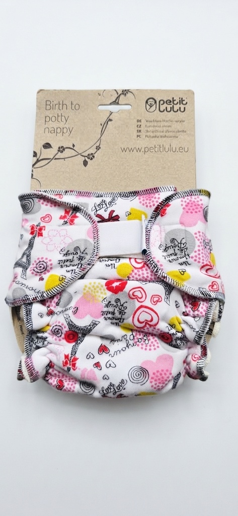 Petit Lulu Voorgevormde luier OneSize – Paris – Klittenband