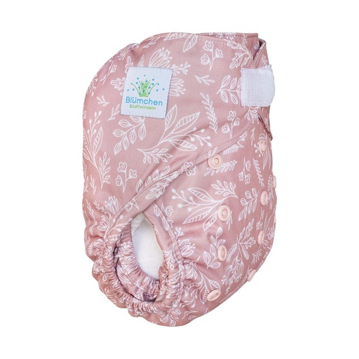 [BA-2026-00354] Blümchen Overbroekje Natural Rose OneSize (4–15 kg) – Klittenband