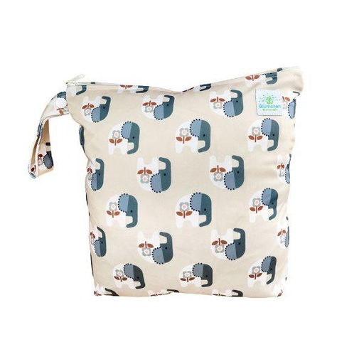 [BB-63334] Blümchen wetbag met brede bodem - Cozy Elephant - Maat M (5 luiers) 