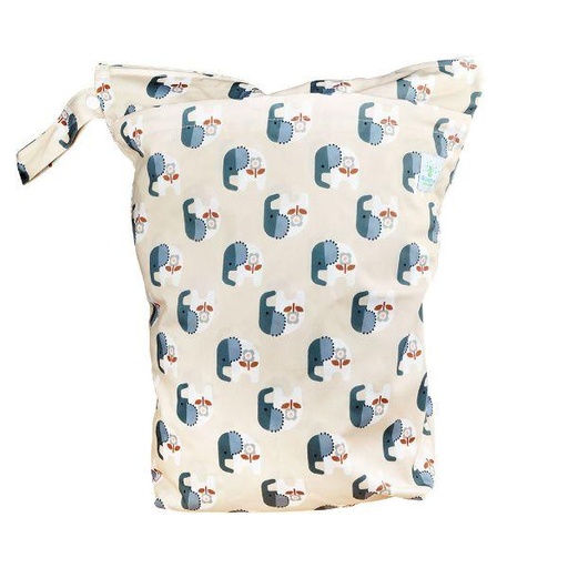 [BB-63338] Blümchen wetbag met brede bodem - Cozy Elephant - Maat L (10 luiers)
