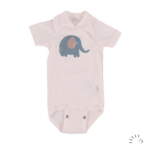 [BB-44613] Iobio overslagromper korte mouw - 50/56 olifant