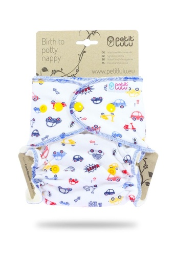 [BB-44967] Petit Lulu Autootjes wit (Cars On White)- OneSize
