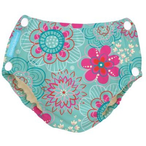 [BB-45766] Charlie Banana 2-in-1 Zwemluier en Oefenbroekje- Easy Snaps Floriana Maat XL