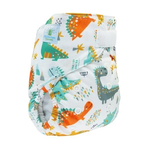[BB-46203] Blümchen Slimfit Overbroekje Dino OneSize (4–15 kg) – Klittenband